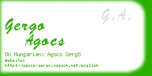 gergo agocs business card