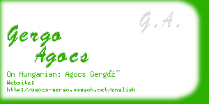 gergo agocs business card